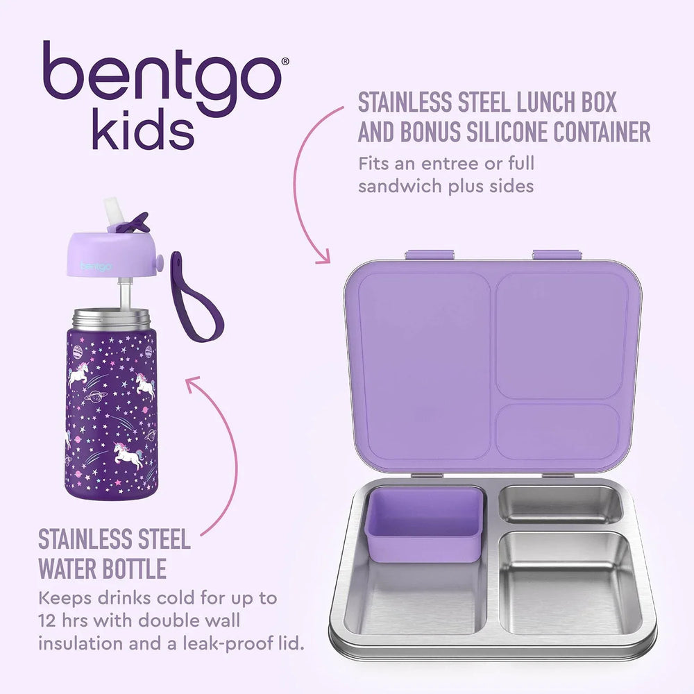 Bentgo Kids 2-Pack Stainless Steel Lunch Box & Water Bottle Set - USA MEGA SHOP