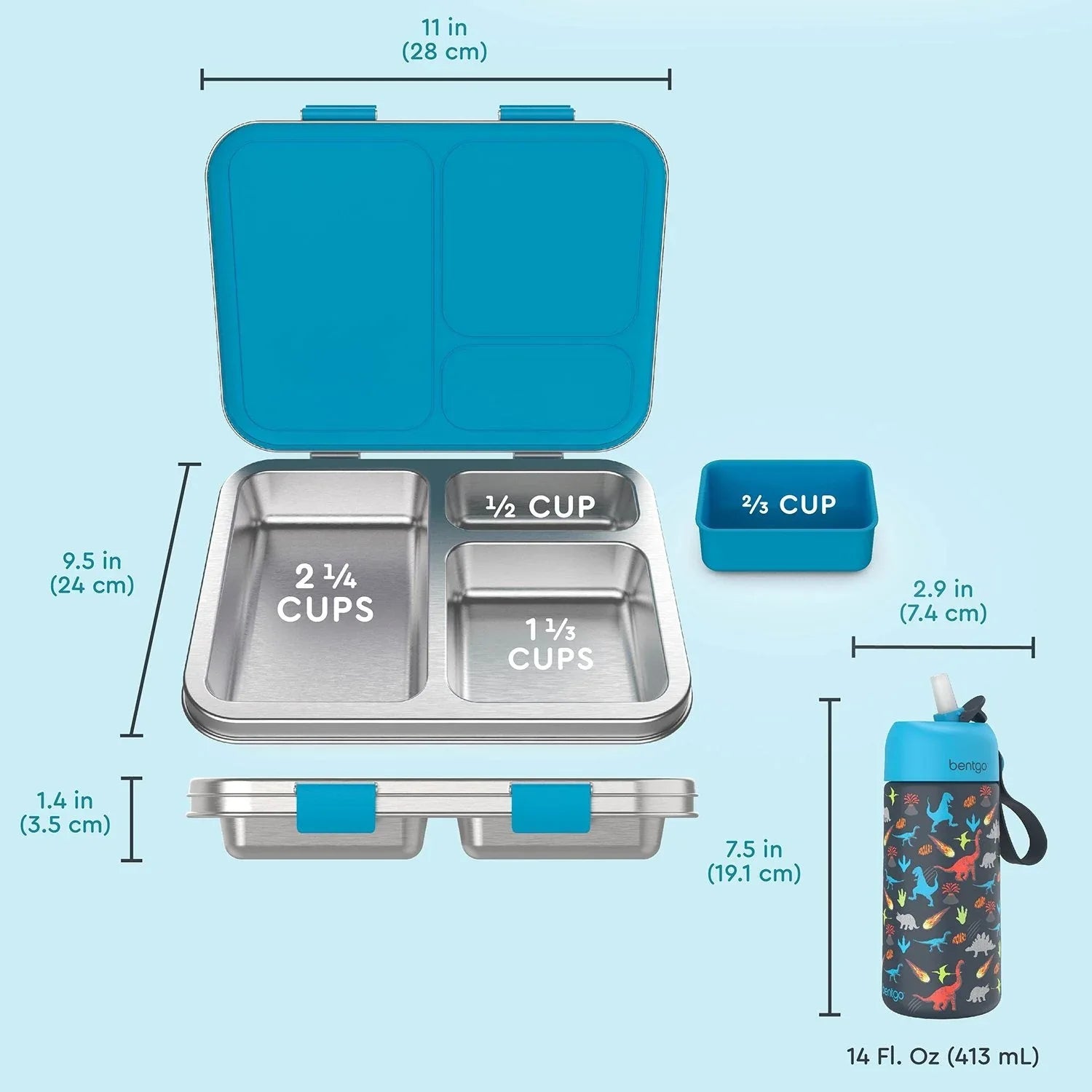 Bentgo Kids 2-Pack Stainless Steel Lunch Box & Water Bottle Set - USA MEGA SHOP