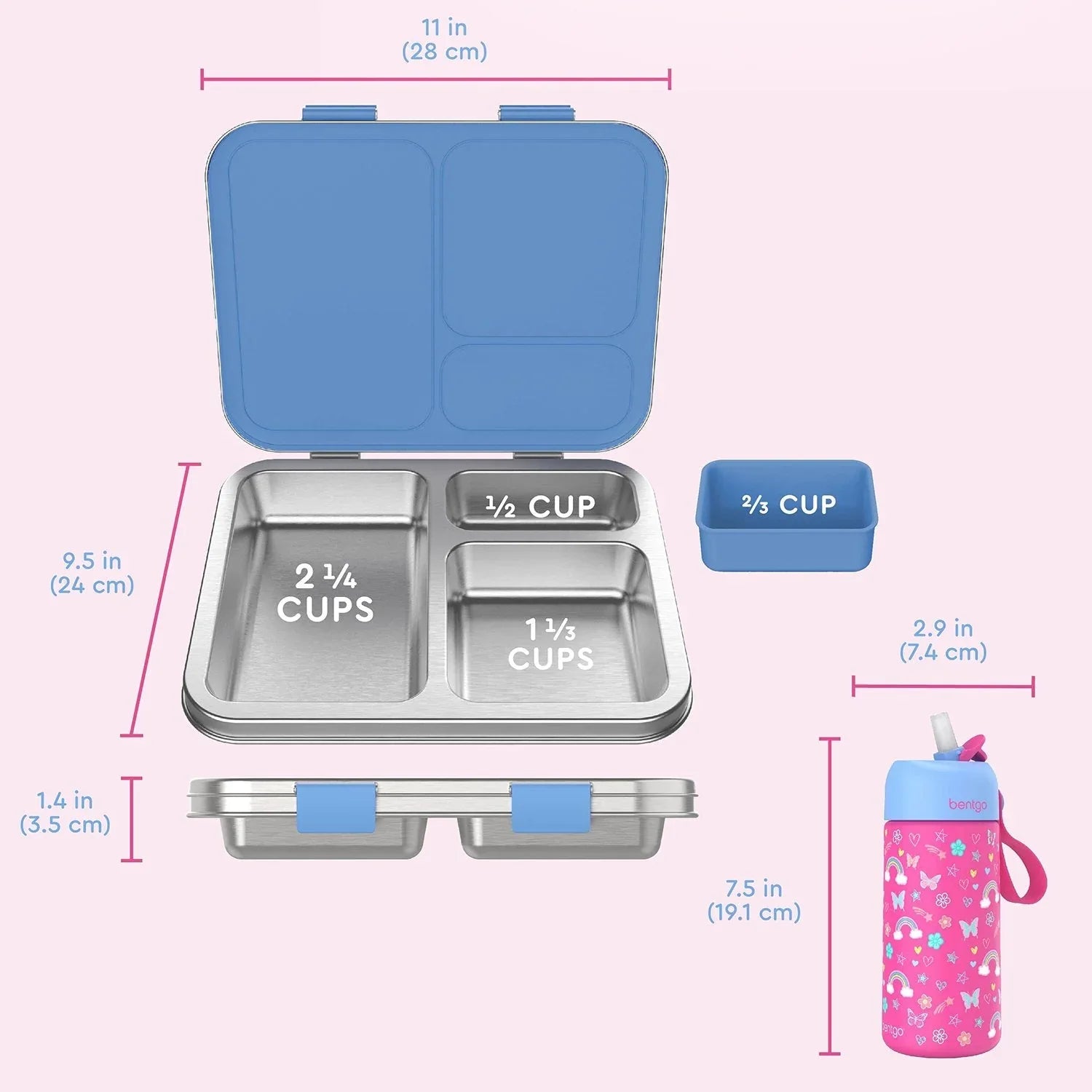 Bentgo Kids 2-Pack Stainless Steel Lunch Box & Water Bottle Set - USA MEGA SHOP