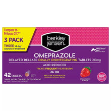Berkley Jensen omeprazole delayed-release ODT acid reducer tablets, 42 count, strawberry