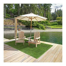 Artificial grass lawn section, green turf with short blades