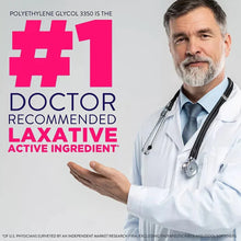 Doctor-recommended laxative graphic with physician in white coat and stethoscope