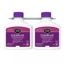 ClearLax osmotic laxative powder two-pack, purple-capped white bottles