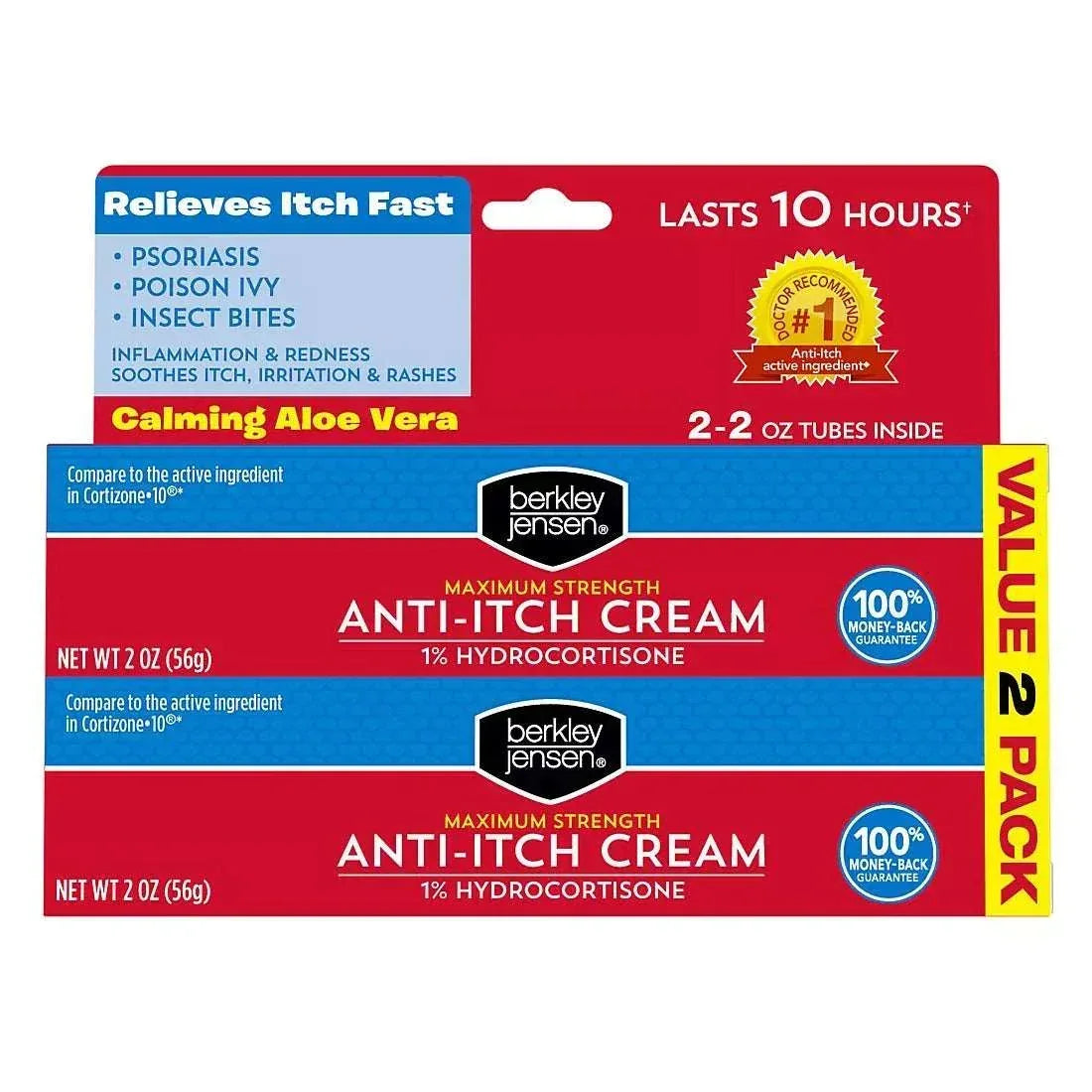 Berkley Jensen Hydrocortisone 1% Cream, 2 Pack