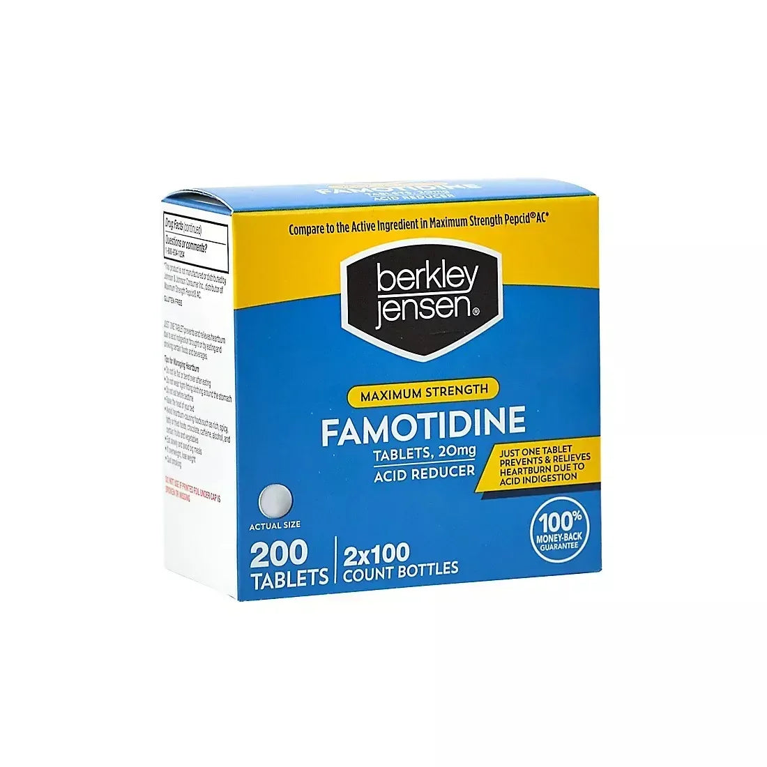 Berkley Jensen Maximum Strength Famotidine Tablets, 200 Count