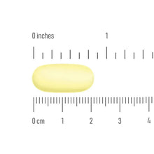 Yellow oval extended-release tablet with measurement markings