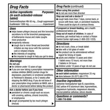 Drug Facts label panel for extended-release tablets