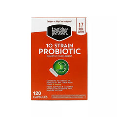 Berkley Jensen Natural 10-Strain Probiotic Dietary Supplement, 120 Capsules