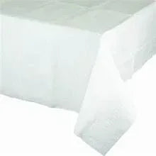 White table cover fabric with draped edge