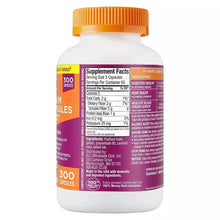 Psyllium fiber capsules bottle back label with Supplement Facts and serving info