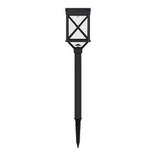 Graphite black solar path light with lantern head and pointed stake