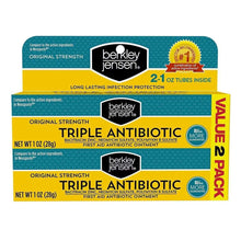 Triple antibiotic ointment box with two 1 oz tubes, original strength