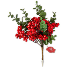 Red berry and green leaf Christmas clip ornament with Holiday Time tag