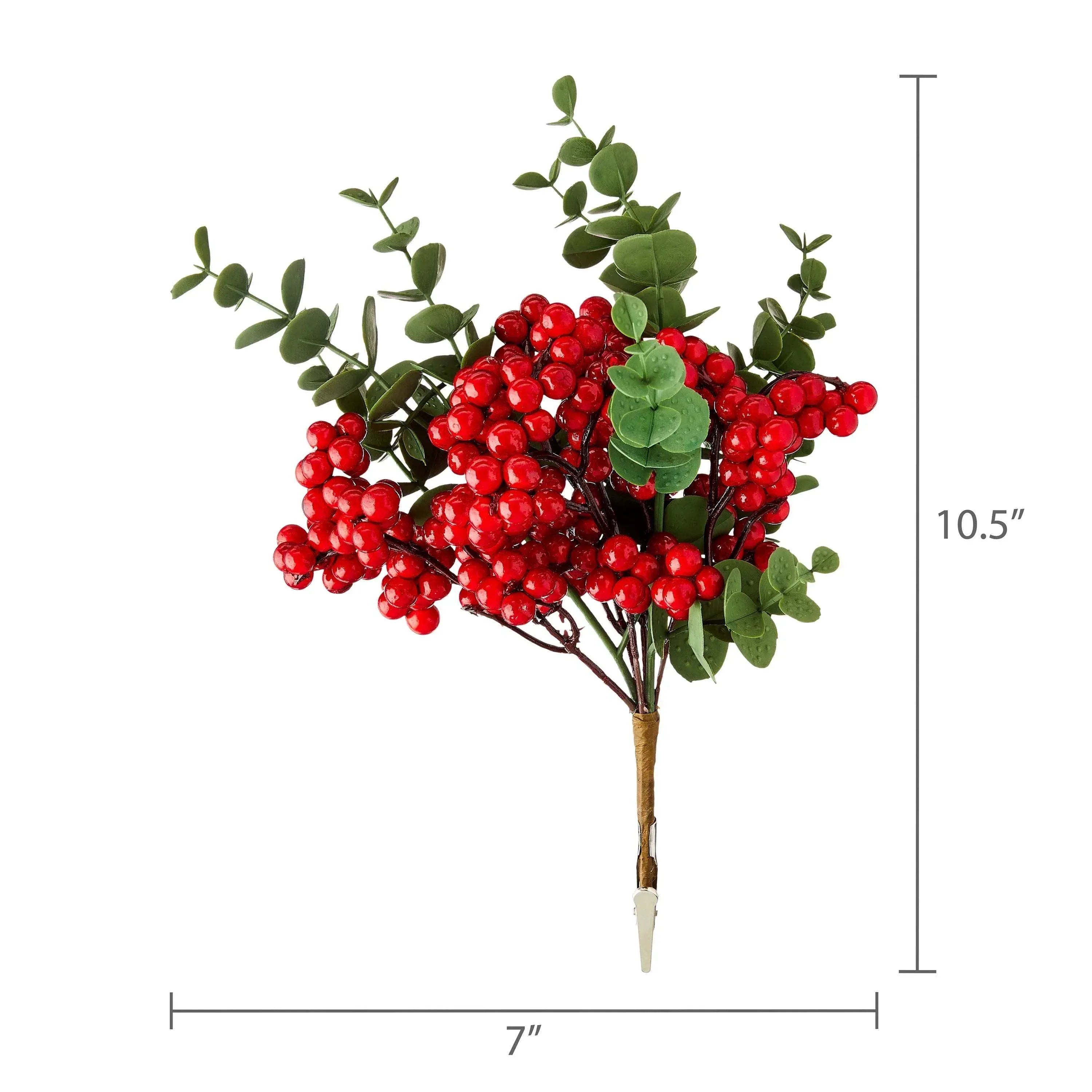 Berry Decorative Christmas Clip Ornament, Red, 7", by Holiday Time - USA MEGA SHOP