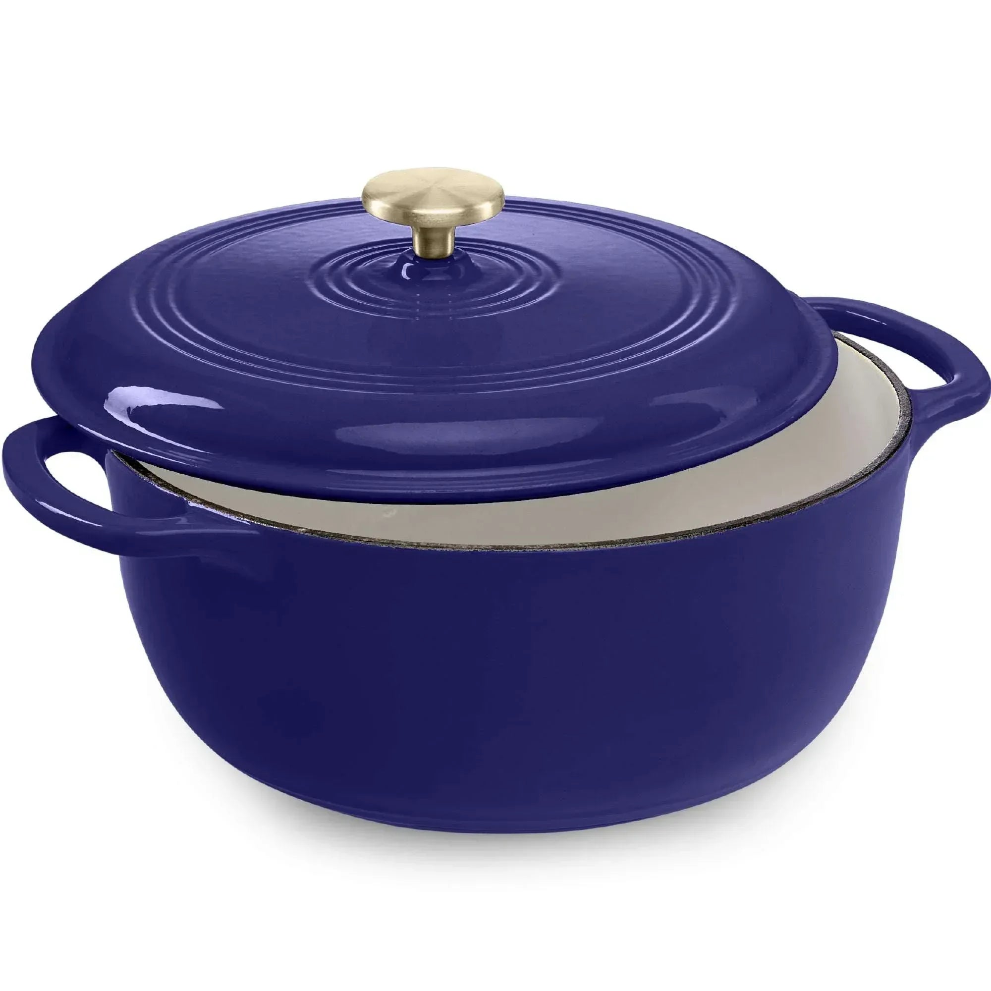 Best Choice Products 6 Quart Enamel Cast-Iron Dutch Oven, Heavy-Duty Cookware w/ Dual Handles, Lid - Black Licorice