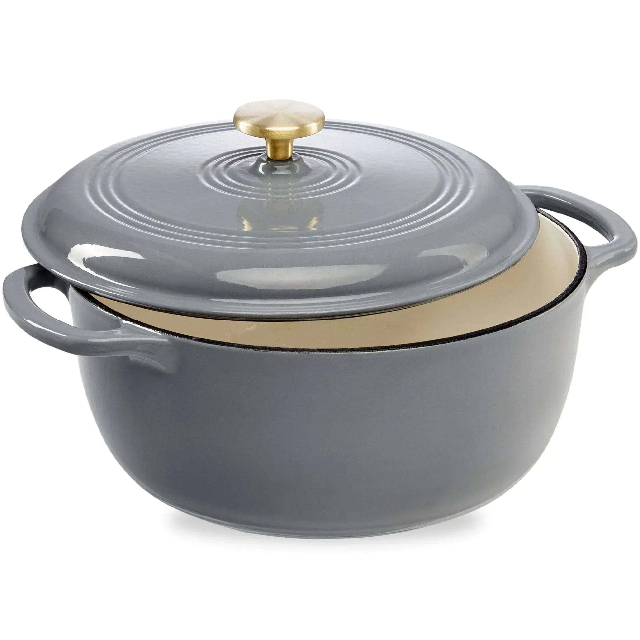 Best Choice Products 6 Quart Enamel Cast-Iron Dutch Oven, Heavy-Duty Cookware w/ Dual Handles, Lid - Black Licorice