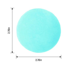 Light-blue bath bomb sphere with 2.7 in diameter measurement