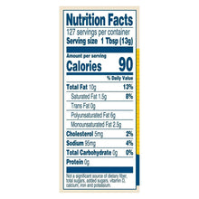 Nutrition Facts label showing calories and fat amounts for mayonnaise