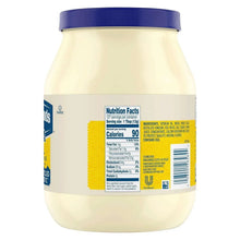 Mayonnaise jar back with Nutrition Facts panel and barcode on label