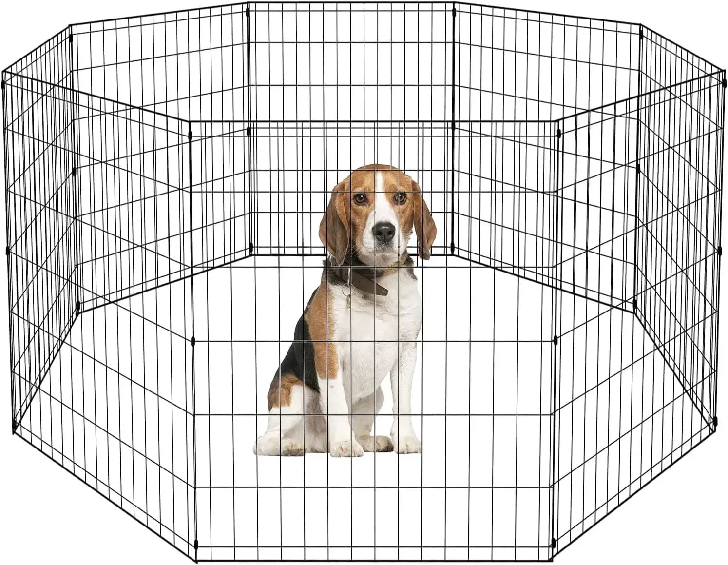 Bestpet 24"H Dog Playpen, Black, 8 Panel