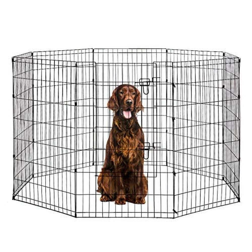 Bestpet 24"H Dog Playpen, Black, 8 Panel