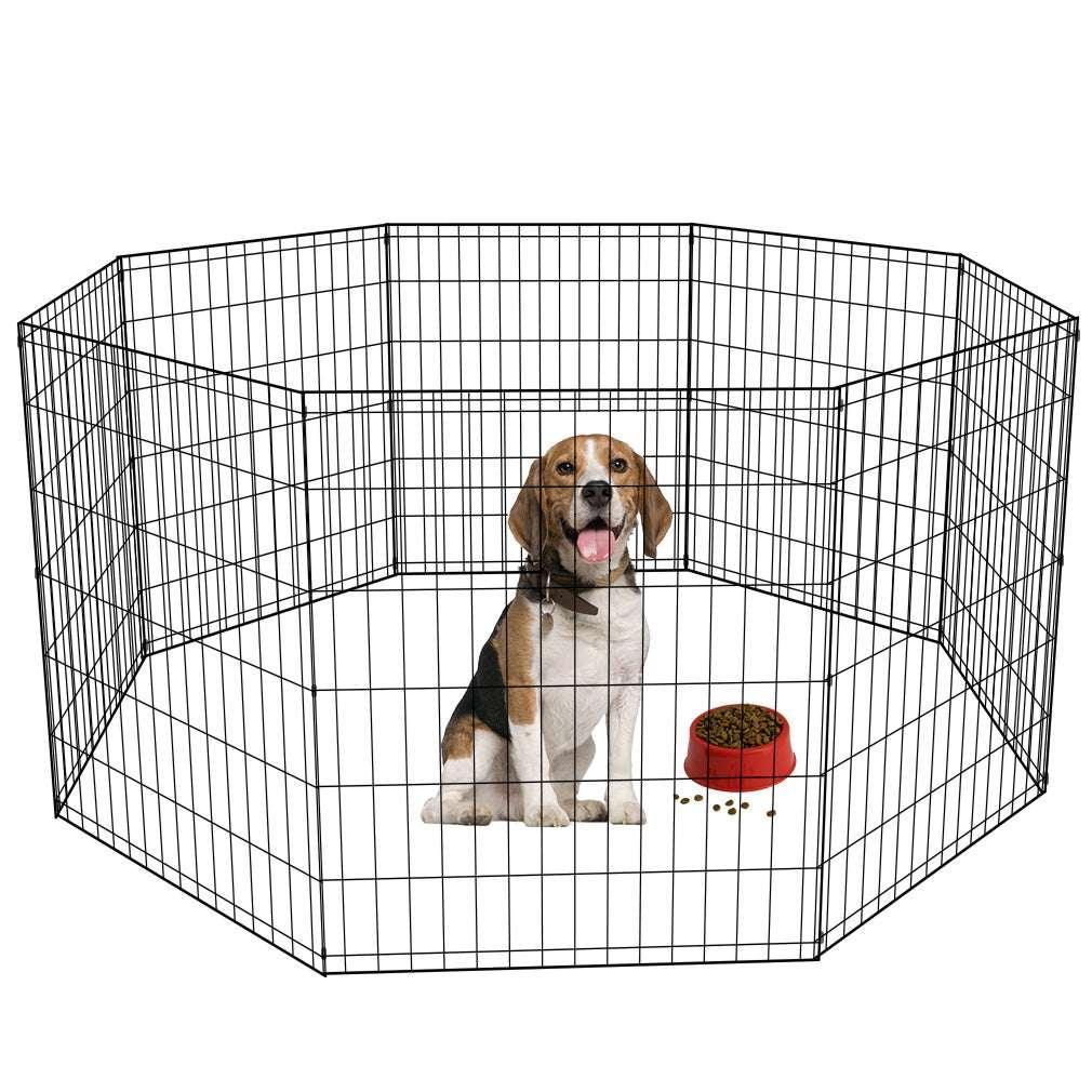 Bestpet 24"H Dog Playpen, Black, 8 Panel