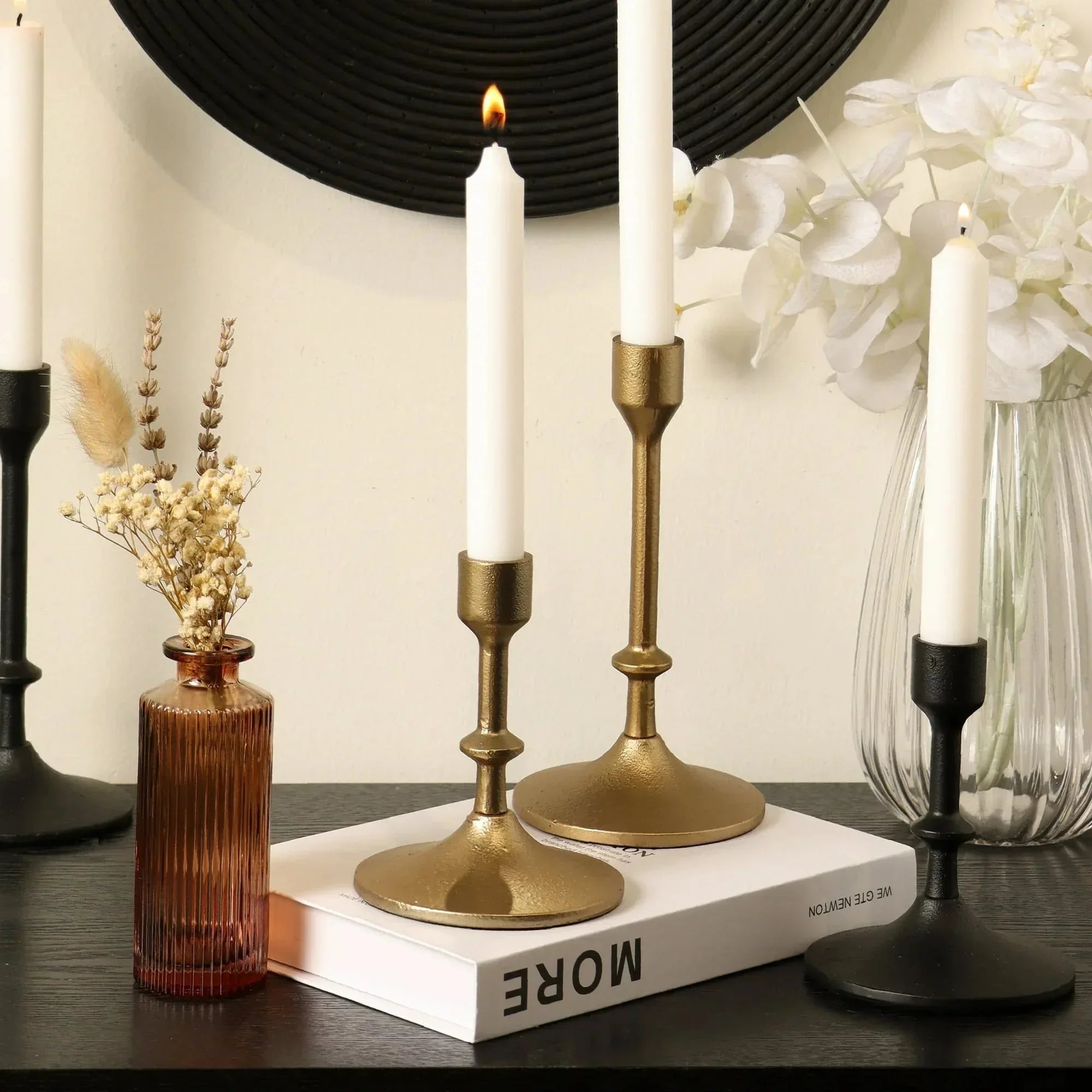 Better Homes & Gardens Gold Cast Iron Taper Candle Holder - USA MEGA SHOP