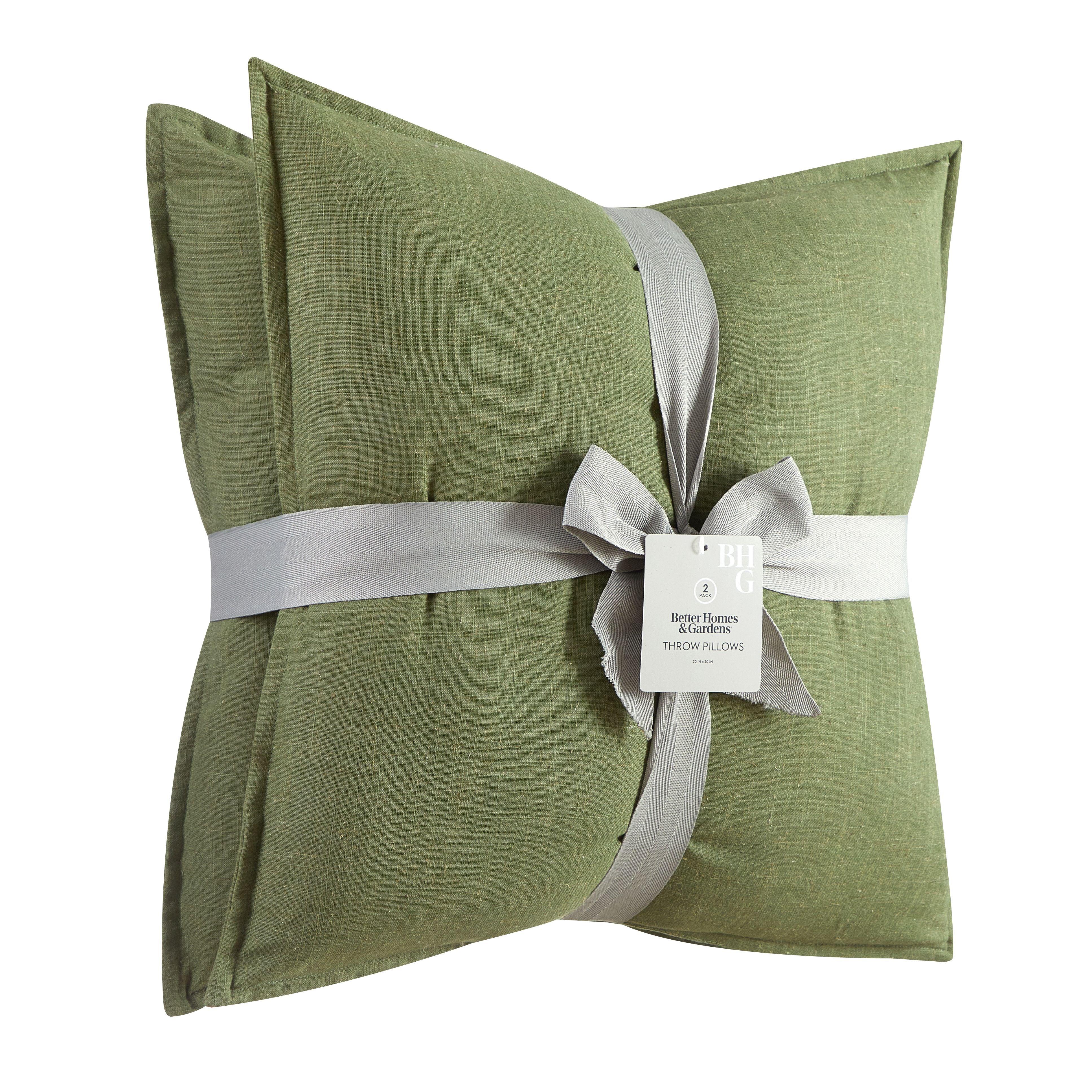Better Homes & Gardens 2-Pack Linen Pillows, 20"x20" Brown Basket