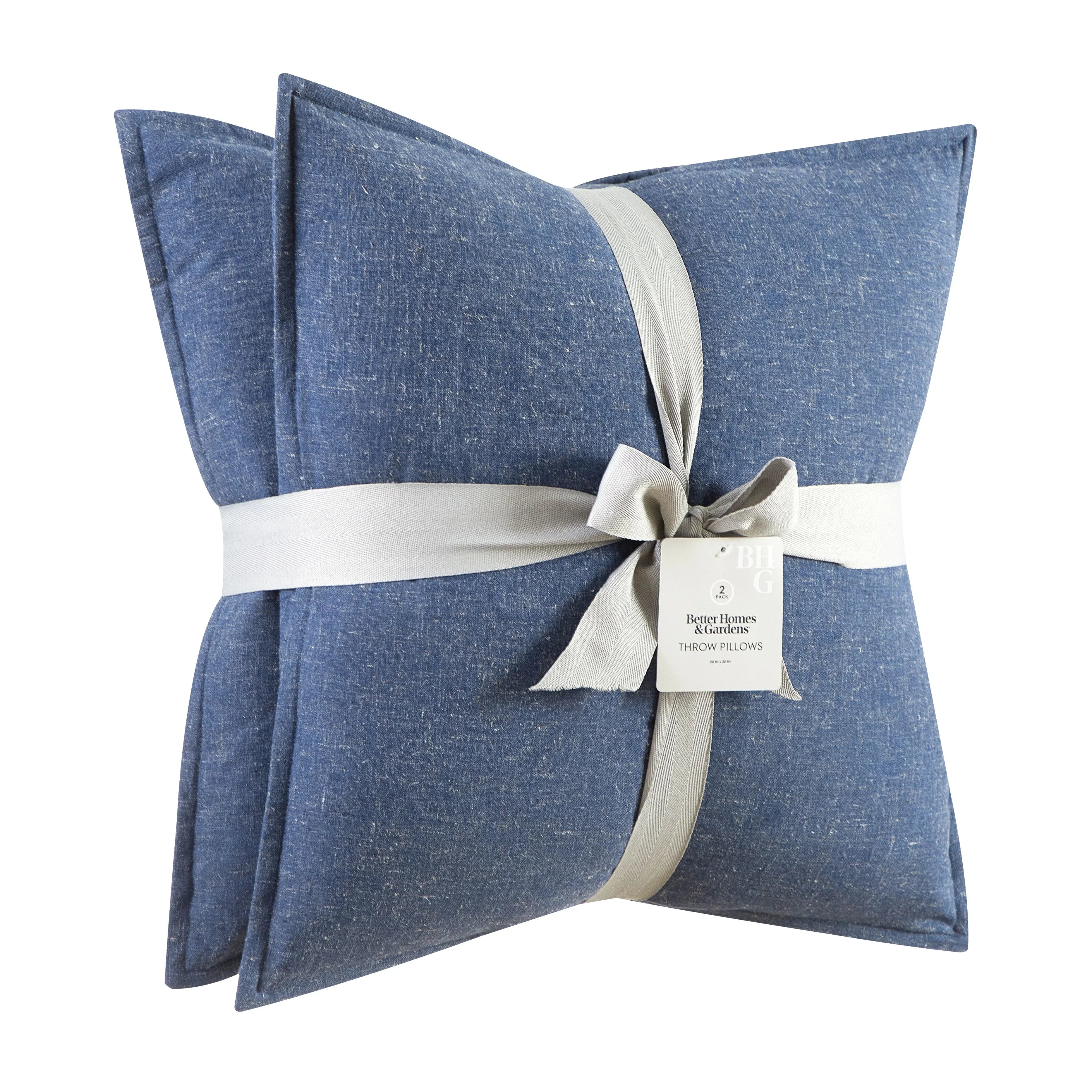 Better Homes & Gardens 2-Pack Linen Pillows, 20"x20" Brown Basket