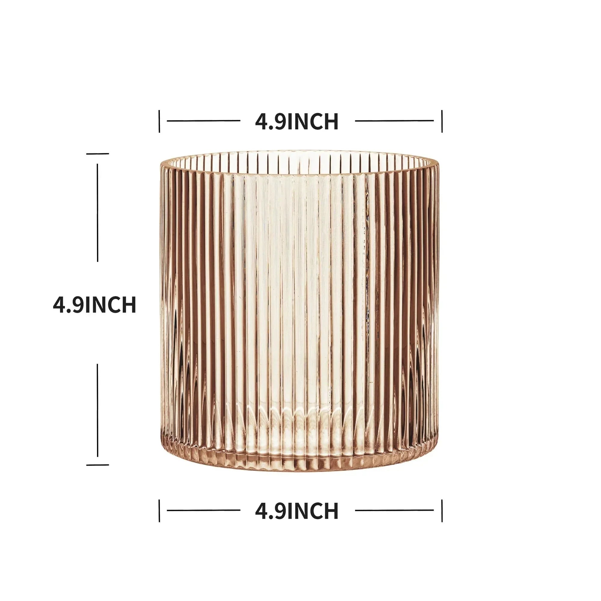 Better Homes & Gardens Glass Ribbed Hurricane Candle Holder, 5", Medium, Living Room - USA MEGA SHOP
