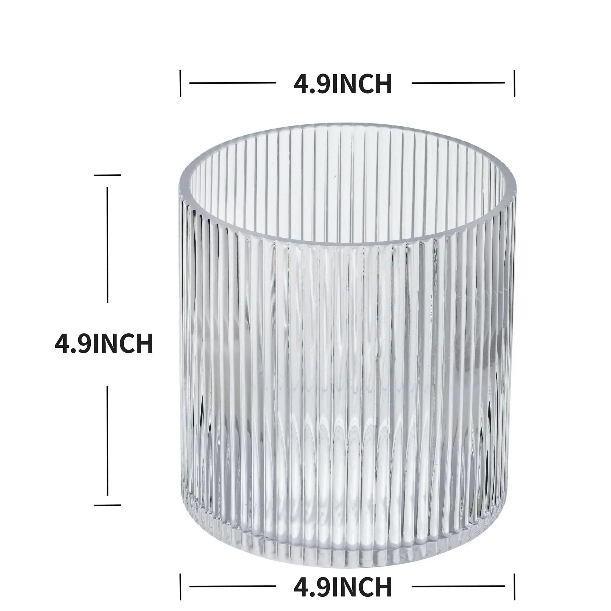 Better Homes & Gardens Glass Ribbed Hurricane Candle Holder, 5", Medium, Living Room