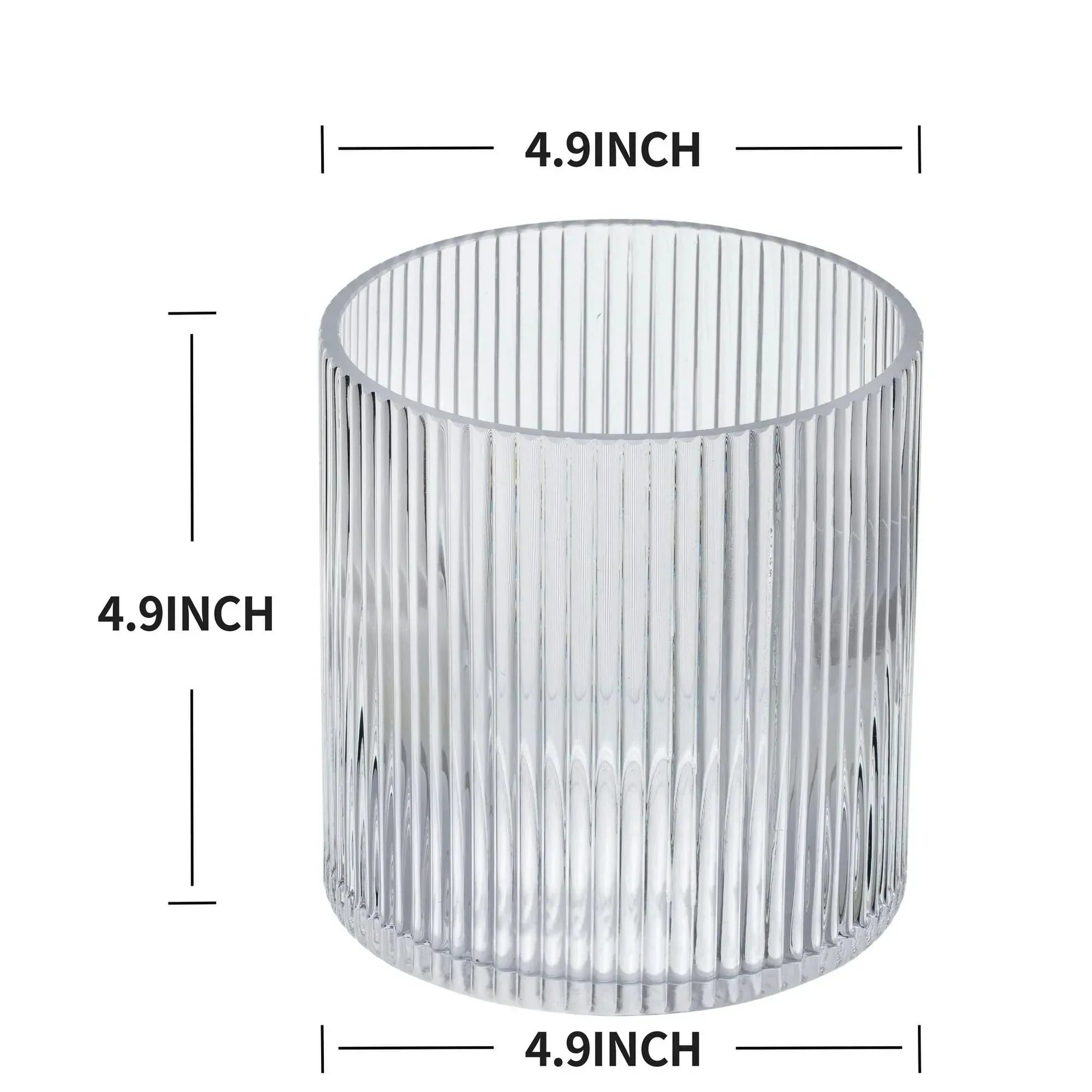Better Homes & Gardens Glass Ribbed Hurricane Candle Holder, 5", Medium, Living Room - USA MEGA SHOP