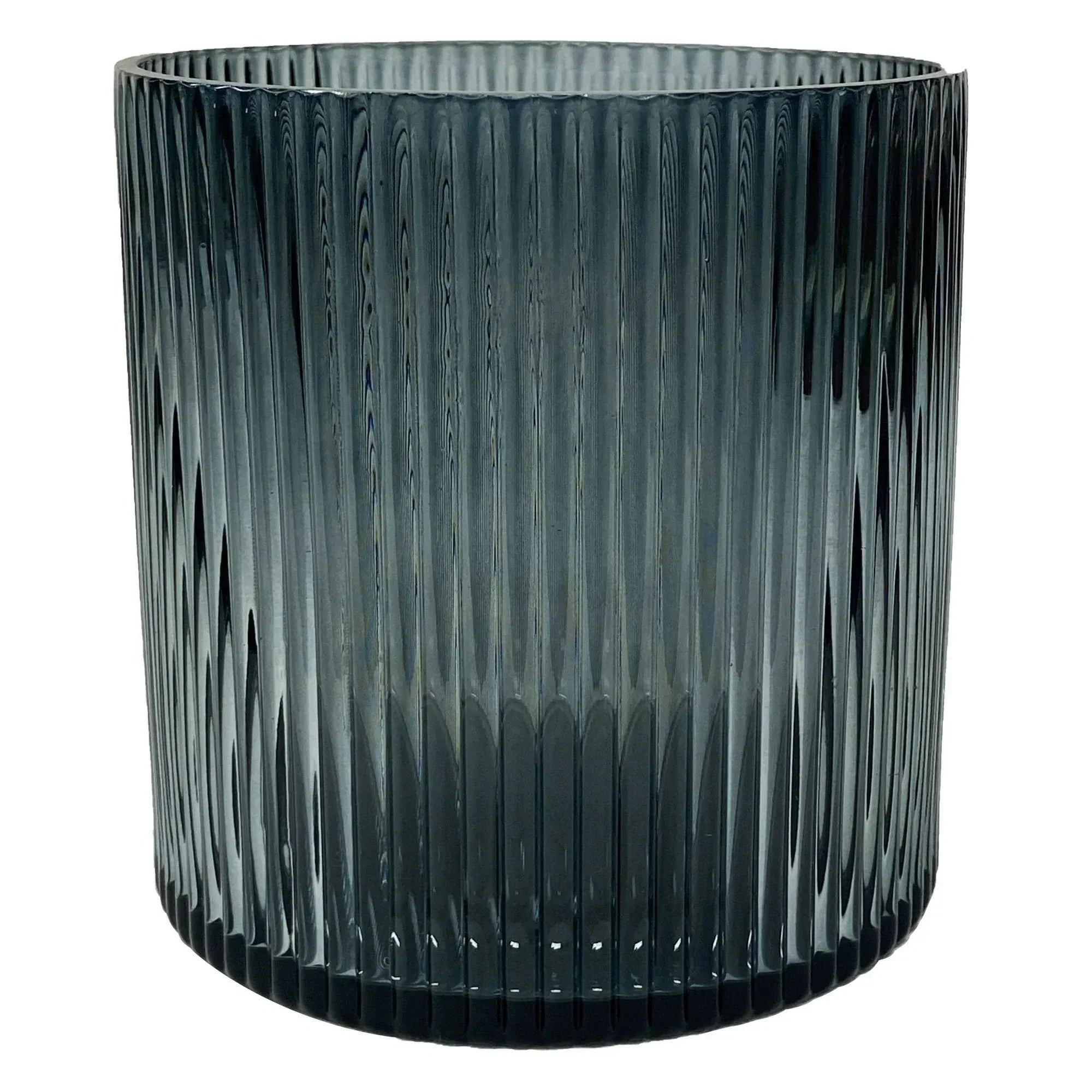 Better Homes & Gardens Glass Ribbed Hurricane Candle Holder, 5", Medium, Living Room - USA MEGA SHOP