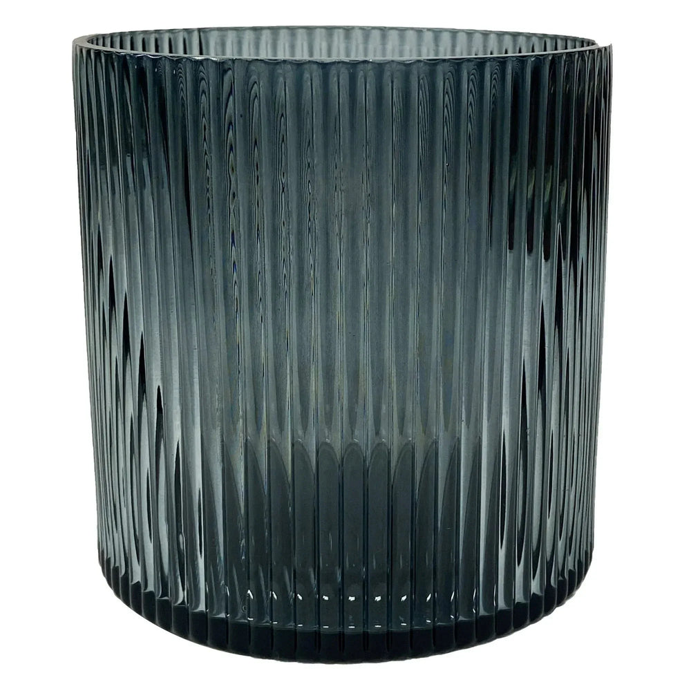 Better Homes & Gardens Glass Ribbed Hurricane Candle Holder, 5", Medium, Living Room - USA MEGA SHOP