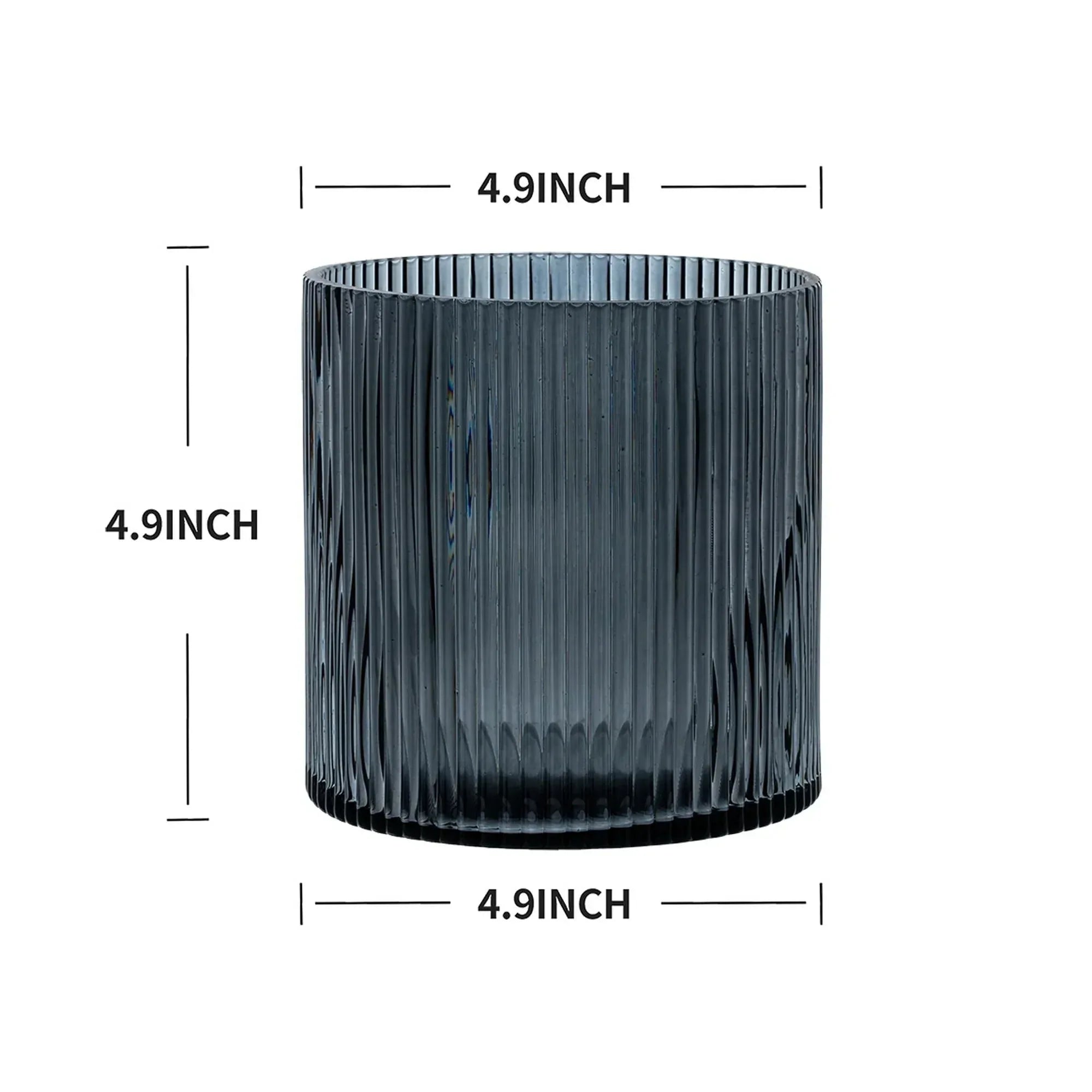 Better Homes & Gardens Glass Ribbed Hurricane Candle Holder, 5", Medium, Living Room - USA MEGA SHOP