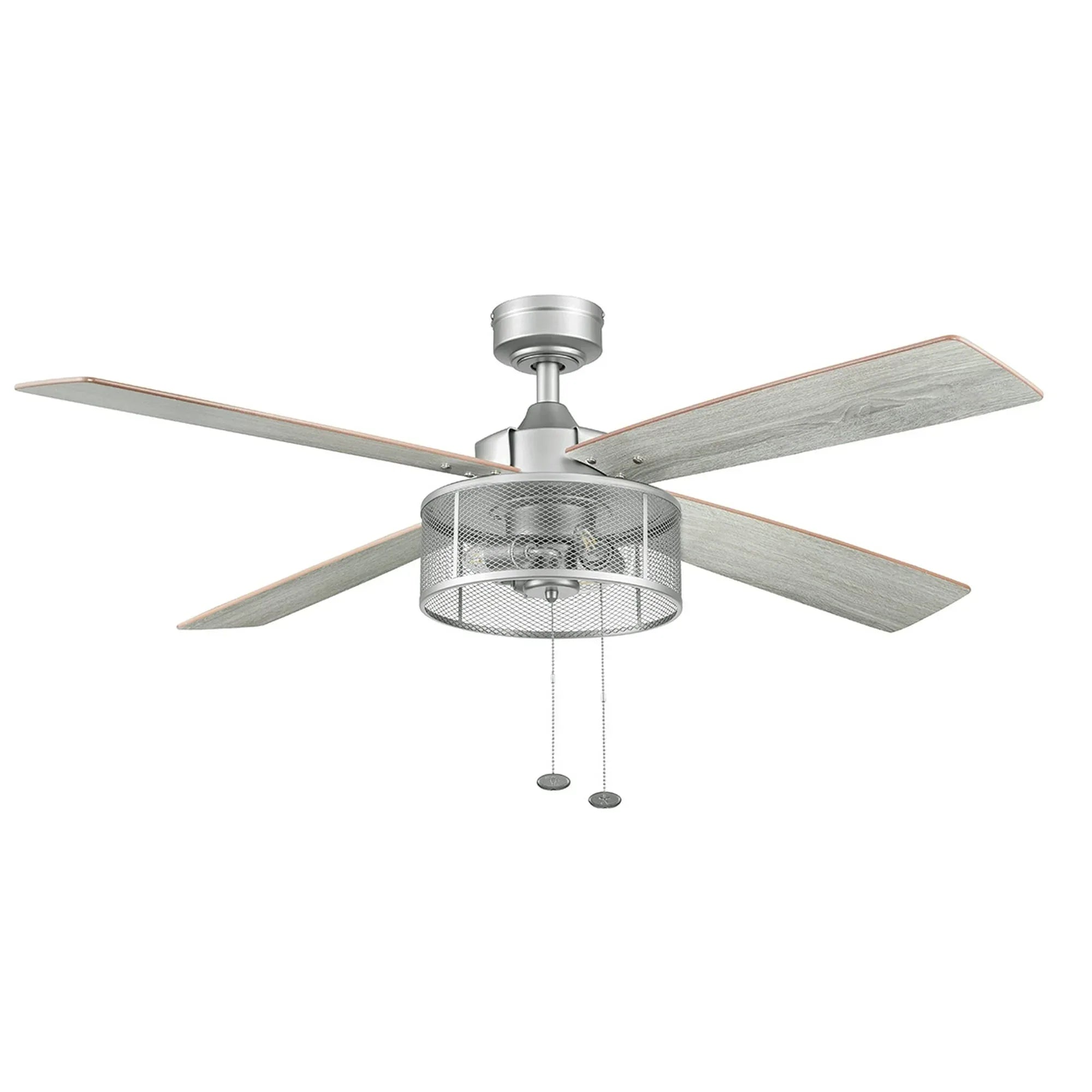 Better Homes & Gardens 52" Pewter Indoor Ceiling Fan with Light, 4 Blades, Pull Chains & Reverse Airflow - USA MEGA SHOP