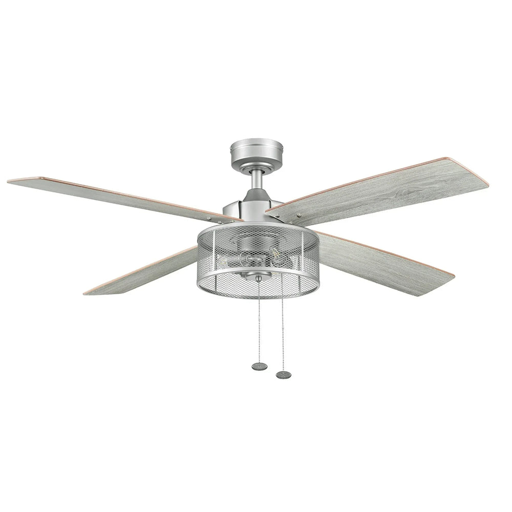 Better Homes & Gardens 52" Pewter Indoor Ceiling Fan with Light, 4 Blades, Pull Chains & Reverse Airflow - USA MEGA SHOP