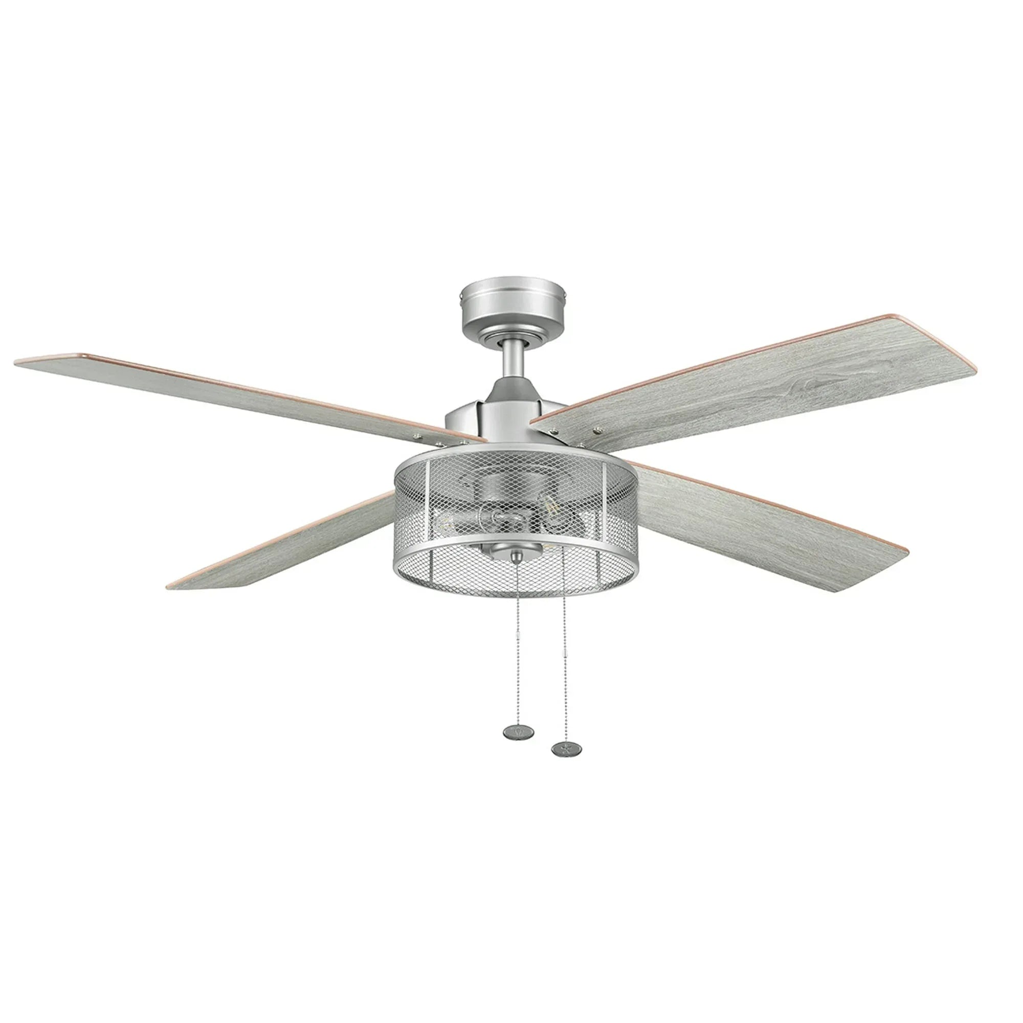 Better Homes & Gardens 52" Pewter Indoor Ceiling Fan with Light, 4 Blades, Pull Chains & Reverse Airflow