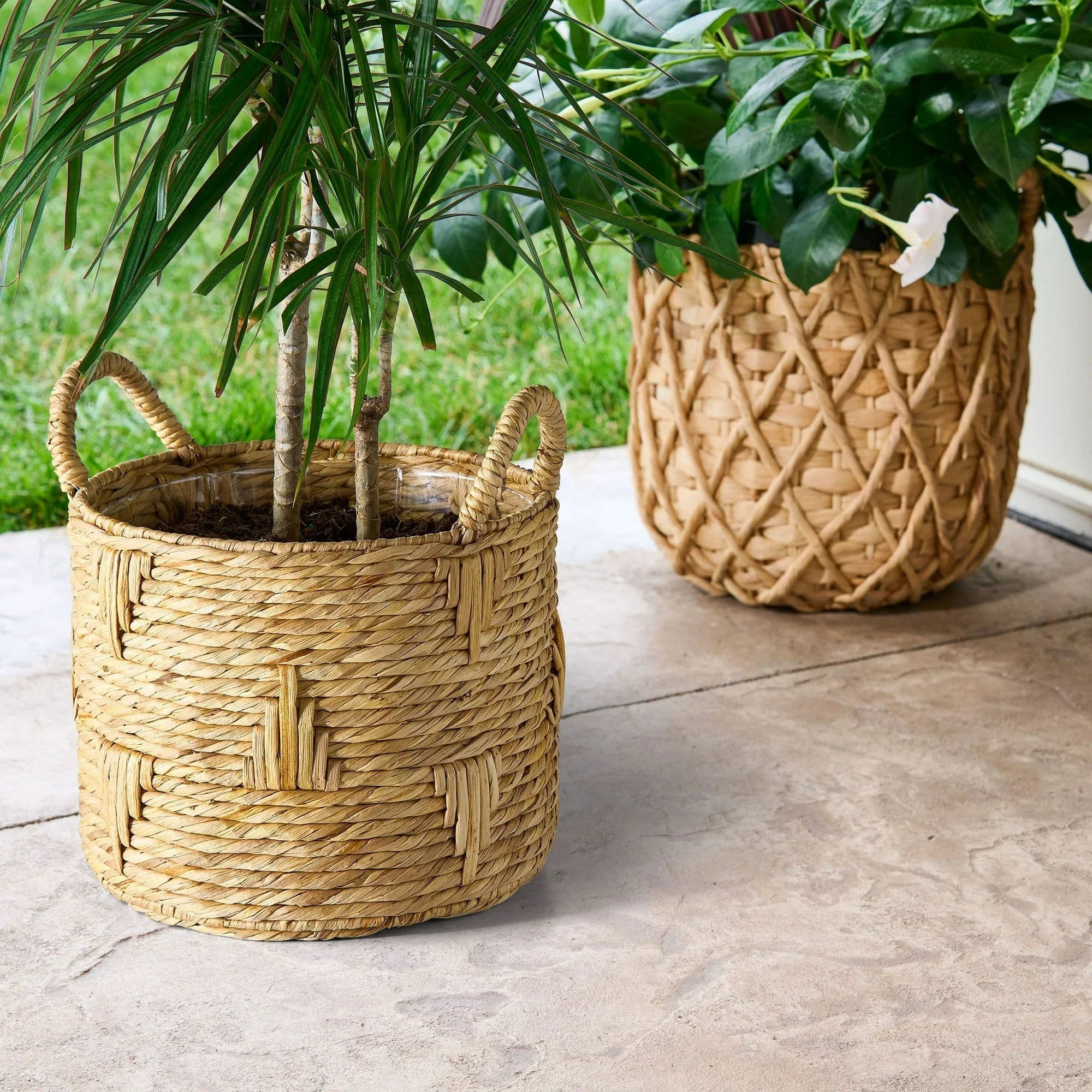 Better Homes & Gardens Athena 12" Round Bulrush Basket Planter