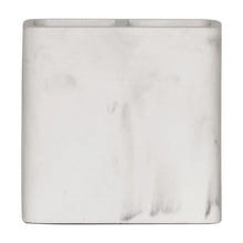 White faux marble toothbrush holder, rectangular shape with speckled veining
