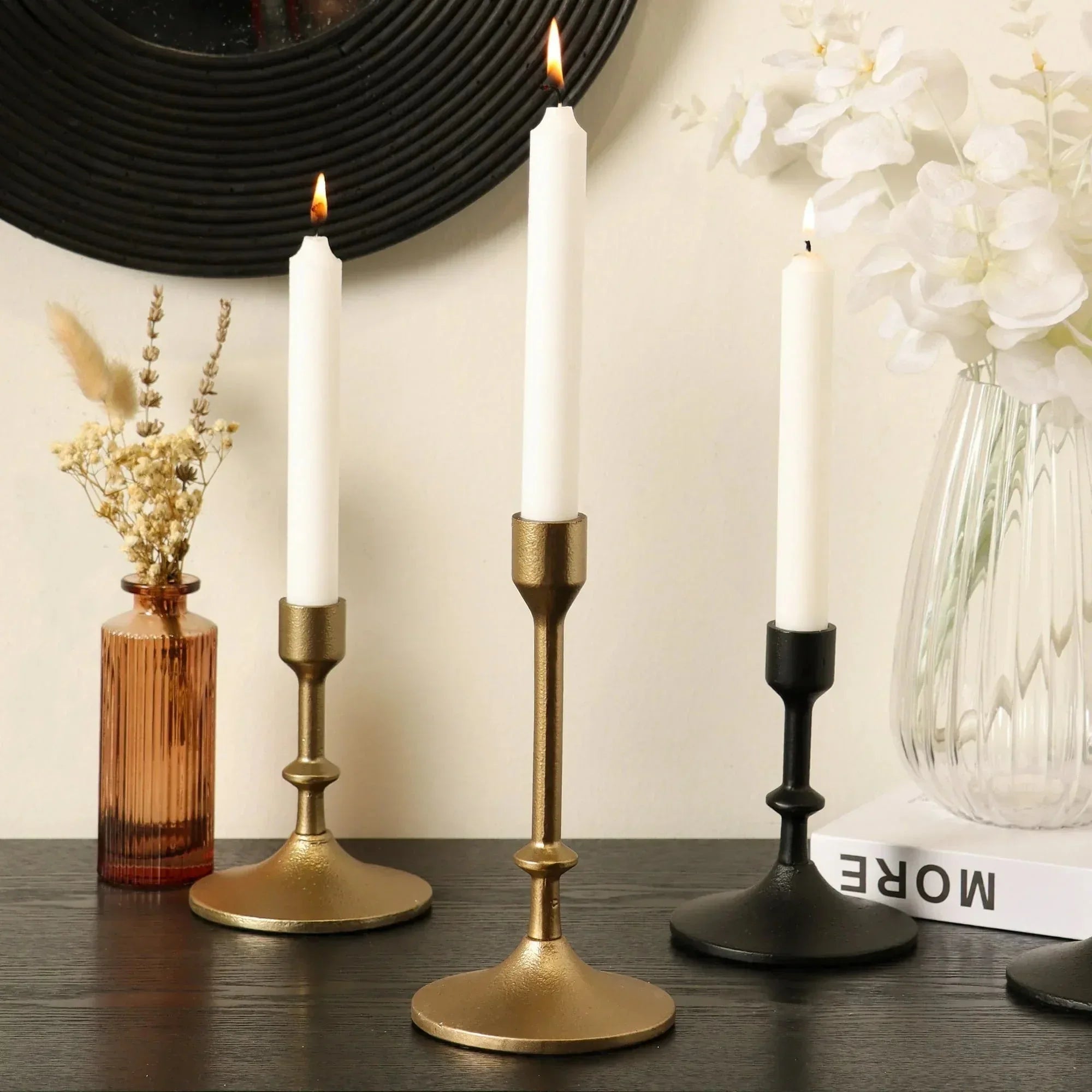 Better Homes & Gardens Gold Cast Iron Taper Candle Holder - USA MEGA SHOP