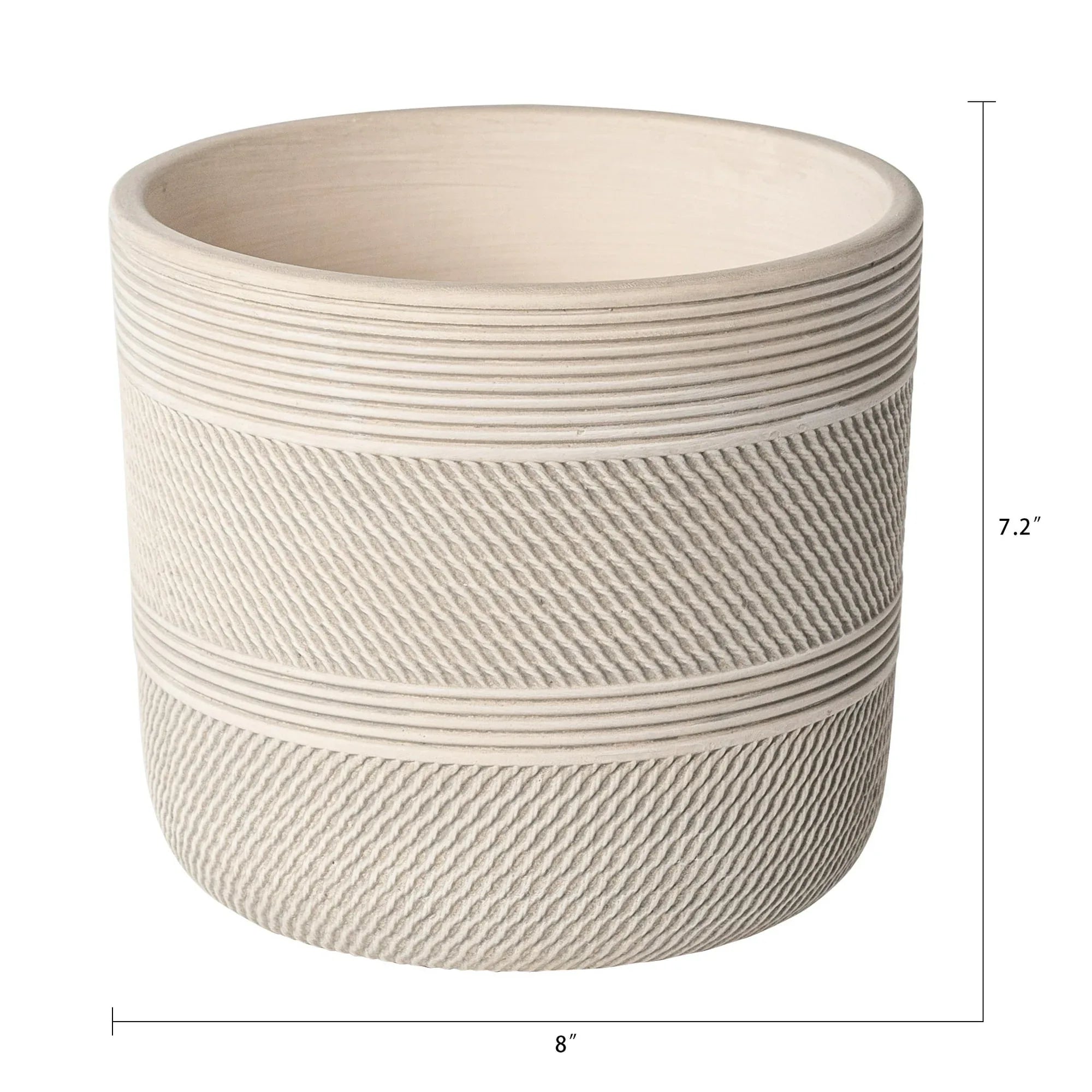 Better Homes & Gardens 8" x 8" x 7.2" Round White Ceramic Tye Plant Planter