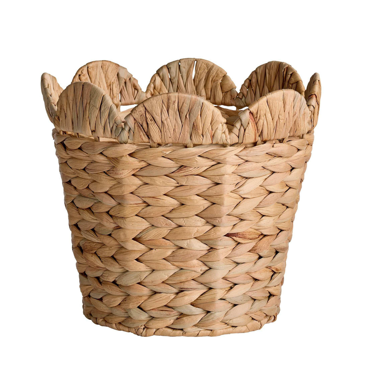Better Homes & Gardens Round Scalloped Rim Water Hyacinth Basket - USA MEGA SHOP
