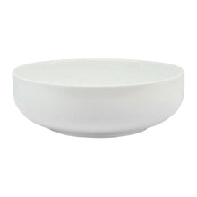 White round porcelain serve bowl, wide shallow shape