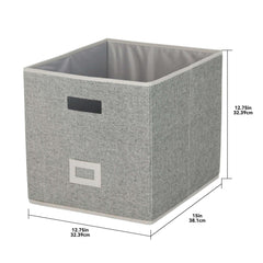 Better Homes & Gardens Cube Storage Bin with Handles, 12.75in W x 15in D x 12.75in H - Polyester & Cotton