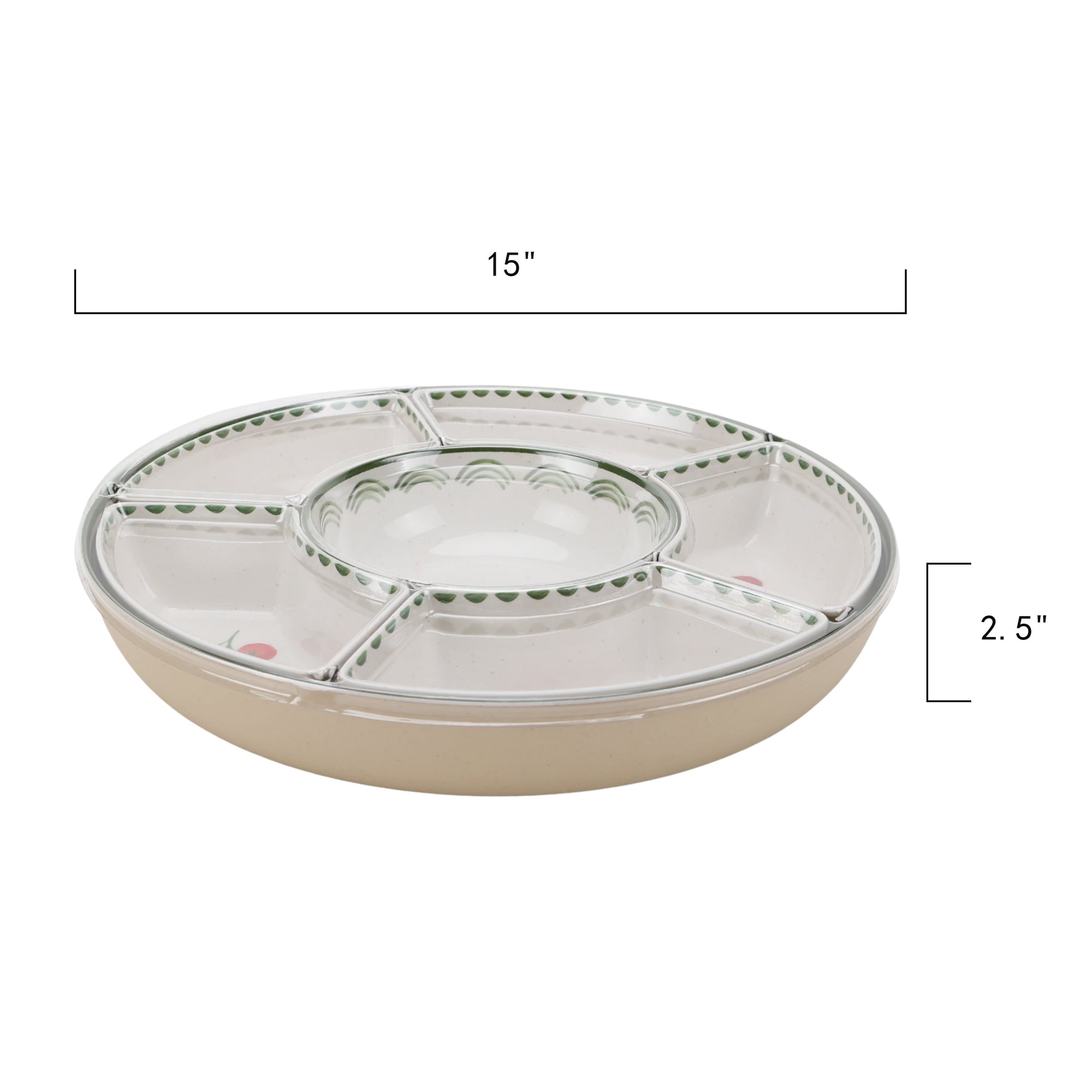 Better Homes and Gardens Floral Bamboo Melamine Chip and Dip Tray