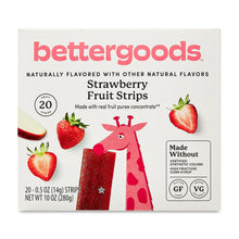 bettergoods Strawberry Fruit Strips box with strawberry graphic and giraffe illustration