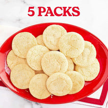 Sugar cookie mix cookies on a red serving tray.