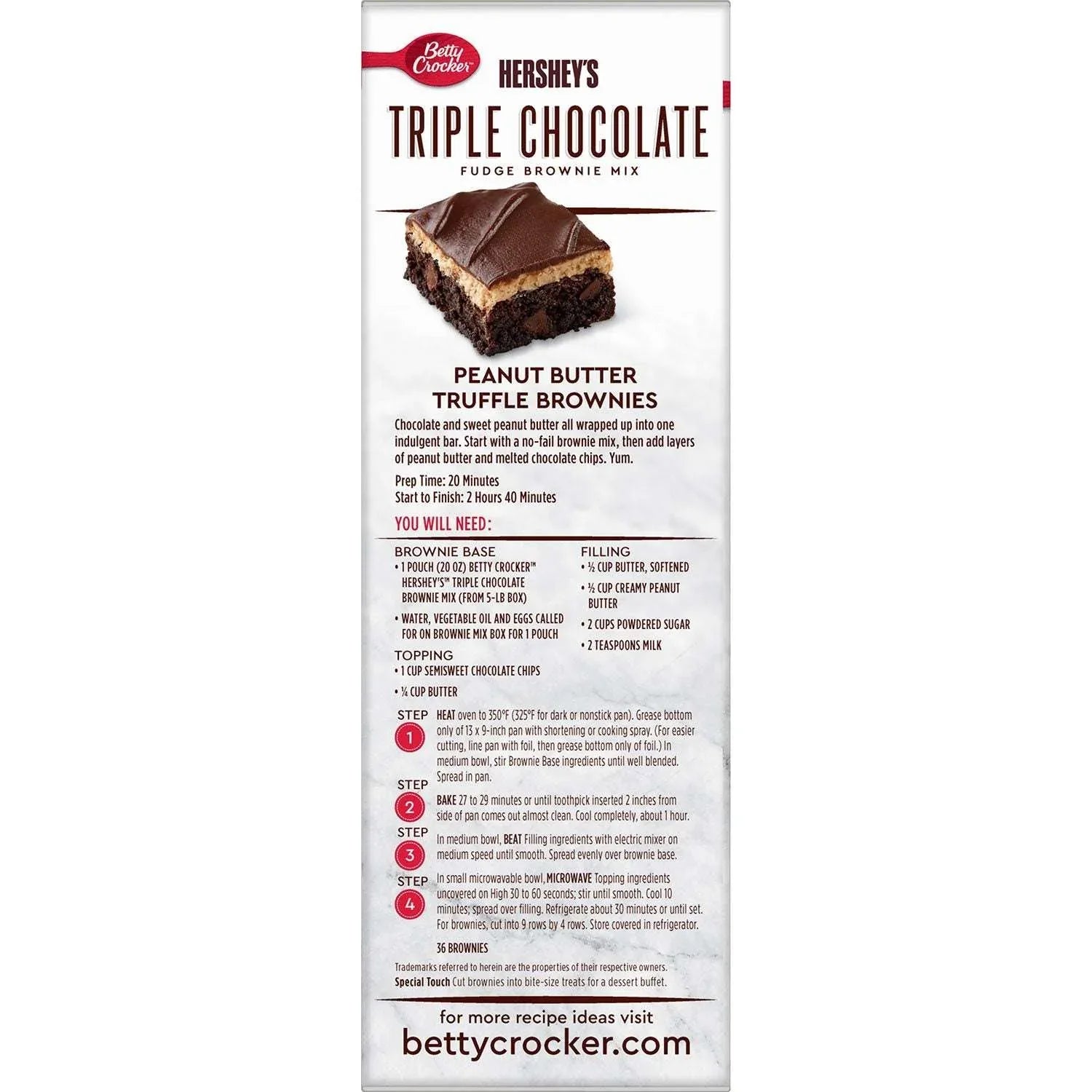 Betty Crocker HERSHEY'S Triple Chocolate Fudge Brownie Mix, 20 oz., 4 pk. - USA MEGA SHOP