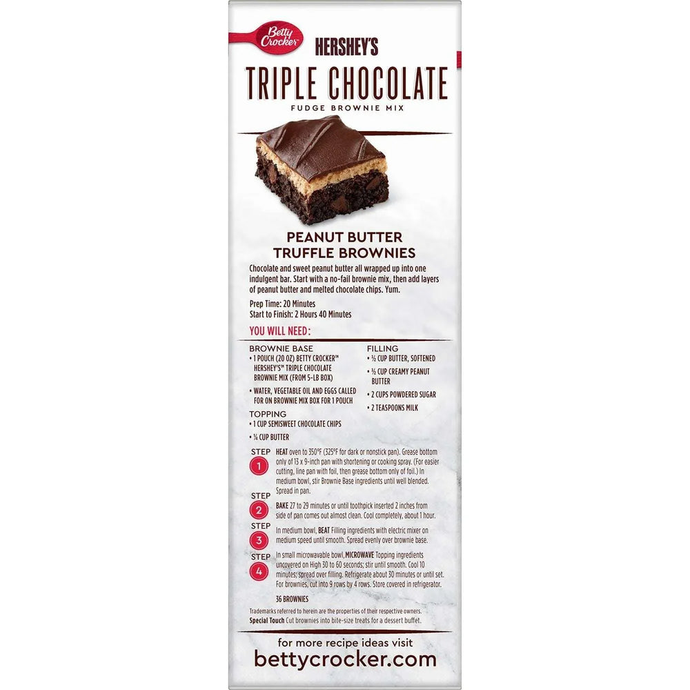 Betty Crocker HERSHEY'S Triple Chocolate Fudge Brownie Mix, 20 oz., 4 pk. - USA MEGA SHOP
